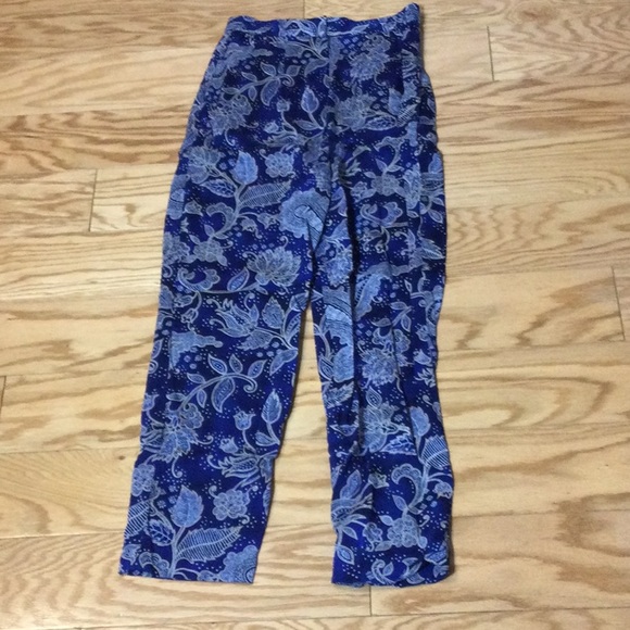 6 Tanner boho royal blue print pants - Picture 3 of 16